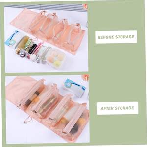 Sac de toilette de voyage moderne en tissu 4-en-1 détachable, pliable et portable pour organiser les cosmétiques - Product Image 4