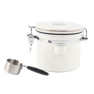 Recipiente para Despensa con Marcador de Fecha y Cuchara Medidora, Recipiente Hermético de Acero Inoxidable para Café - Product Image 1