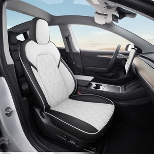 Housses de siège arrière en cuir Nappa personnalisées pour Tesla Model Y, ensemble complet, respirantes, toutes saisons, <span class=keywords><strong>protection</strong></span> intérieure de luxe - Product Image 1