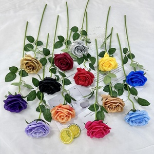 Rose artificielle en gros, en stock, pour la décoration de la maison et de mariage, fleurs artificielles en soie - Product Image 4