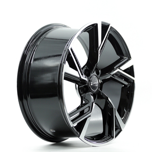 A032 Fit for <span class=keywords><strong>Audi</strong></span> design à la mode 5X112 18 19 <span class=keywords><strong>20</strong></span> <span class=keywords><strong>pouces</strong></span> noir <span class=keywords><strong>jantes</strong></span> en alliage usiné à cinq rayons pour voitures particulières - Product Image 2