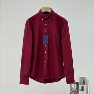 <span class=keywords><strong>Camisa</strong></span> Oxford de <span class=keywords><strong>Manga</strong></span> <span class=keywords><strong>Larga</strong></span> para <span class=keywords><strong>Hombre</strong></span>, de Algodón Puro, Color Sólido, con Botones, de Alta Calidad, Marca de Lujo # RL - Product Image 6