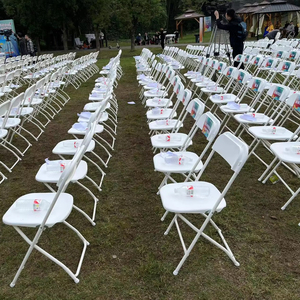 Wholesale Lightweight Portable Heavy Duty <strong>Outdoor</strong> Garden Wedding Banquet Event <strong>Stackable</strong> Foldable White Plastic Folding <strong>Chairs</strong> - Product Image 3