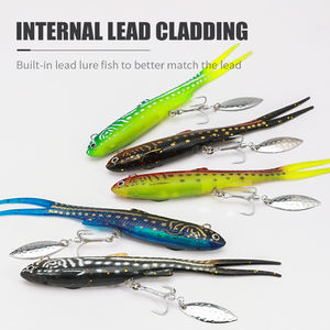 LUSHAZER Leurre de pêche en plastique souple coulant 26g 140mm appât de pêche pour bar truite brochet appât artificiel en caoutchouc - Product Image 3