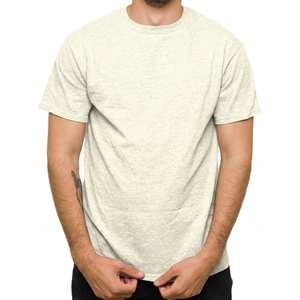 T-shirt en coton uni pour homme, col rond, manches courtes, coupe classique, couleur unie, vêtement décontracté - Product Image 1