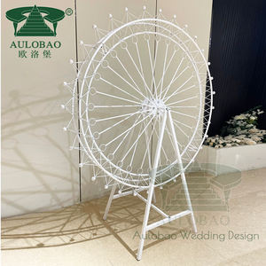 Soporte de exhibición de vino de metal moderno plateado/dorado con logotipo personalizado para decoraciones de bodas y eventos - Product Image 4