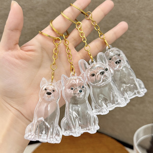 Portachiavi commemorativo all'ingrosso per peli di animali domestici, graziosa scatola trasparente per conservare peli di cane, portachiavi creativo con ciondolo in metallo - Product Image 6