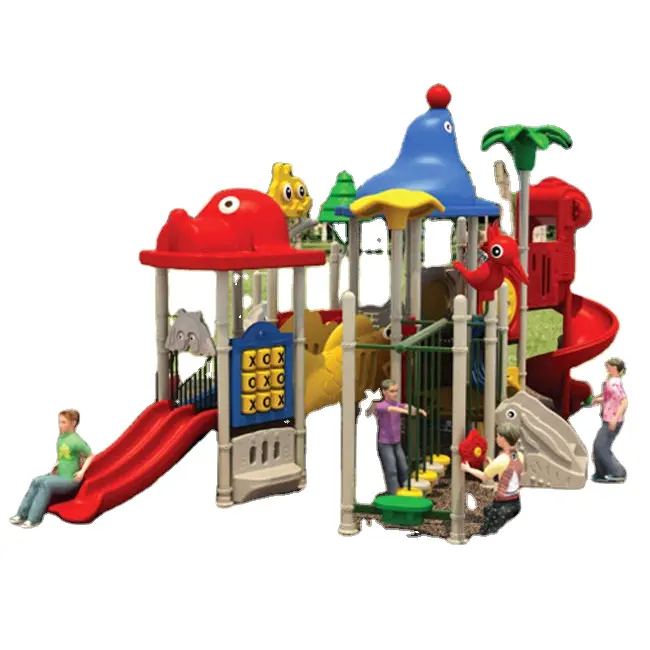 Commercial outdoor kids plastic swing and slide set playground outdoor for kids