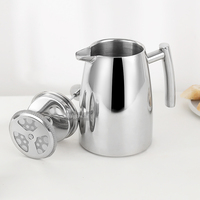 Cafetière à piston moderne en acier inoxydable 304 à double paroi, écologique, multi-capacités, avec poignée isolée thermiquement