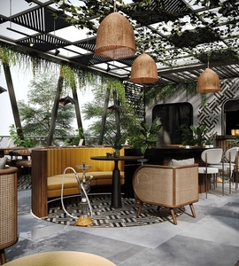 Quán Cà Phê nhà hàng đồ nội thất cong vòng gian hàng chỗ ngồi sofa bàn ăn thiết lập sang trọng S hình dạng cafe nhà hàng bàn ghế - Product Image 3