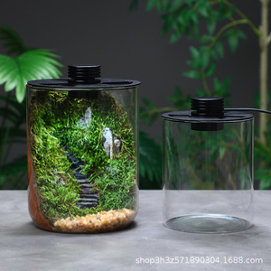 Mini <span class=keywords><strong>aquarium</strong></span> paysager rectangulaire écologique de 1L avec verre et éclairage pour poissons tétra dans un boîtier de salon (5W universel) - Product Image 2