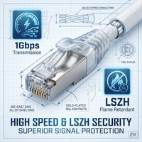 Câble de raccordement blindé FTP Cat5e HEADWAY, câble Ethernet STP haute vitesse blanc LSZH RJ45 pour salle informatique