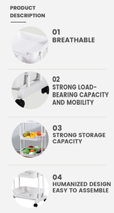 Il Servizio DELL'OEM 3 Tier Cucina Casa Verdura Spa della Filovia di Plastica di Rotolamento Carrello di Stoccaggio Bagno - Product Image 4