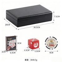 Étui à jetons de poker Texas Hold'em sur mesure/boîte en cuir, jetons/crédits/points de Mahjong PU transfrontaliers, emballage pour salles de cartes,