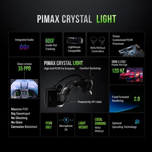 ชุดหูฟัง <span class=keywords><strong>VR</strong></span> pimax แสงคริสตัลเพียงพีซีรุ่น8K 35PPD วิสัยทัศน์ที่ชัดเจน> 80 "หน้าจอเสมือนจริงโพลาไรซ์3D ไอน้ำ <span class=keywords><strong>VR</strong></span> - Product Image 5