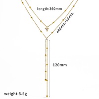 Grosir kalung tulang selangka Lariat bentuk Y baja tahan karat tidak pudar, desain unik pasokan perhiasan