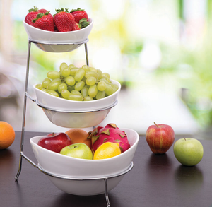 Espositore <span class=keywords><strong>per</strong></span> frutta in metallo cromato a 3 livelli, supporto <span class=keywords><strong>per</strong></span> <span class=keywords><strong>antipasti</strong></span> <span class=keywords><strong>per</strong></span> matrimonio, espositore <span class=keywords><strong>per</strong></span> Buffet - Product Image 2