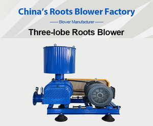 Soffiatore Roots a 3 Lobi ad Alta Pressione Elettrico con Pale in Ghisa per il Trattamento delle Acque Reflue - Product Image 3