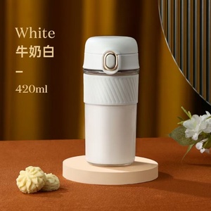 Bouteille d'eau en verre borosilicate personnalisée avec manchon en silicone, nouveau modèle de gobelet en acier inoxydable pour boire du jus - Product Image 2