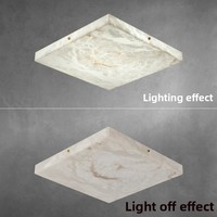 Décoration intérieure moderne, minimaliste, luminaire de plafond carré rond en cuivre, marbre d'alabâtre blanc naturel, salon, chambre à coucher