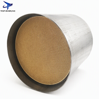 Convertisseur catalytique céramique en nid d'abeille à haut débit 400 CPSI 600 cellules, trois voies, rond, en métal, en boîte