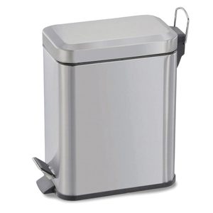 Cestino per Bagno in Alluminio da 3 Litri, Rettangolare con Pedale - Product Image 1