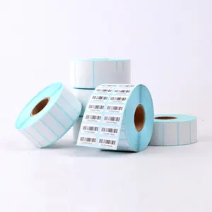 Adesivo de papel de códigos de barras, 20 30 40 50mm de largura branca, impressão direta térmica, etiqueta de preço da impressora de código de barras, rolo