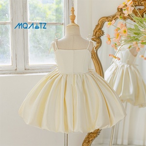 Vestido <span class=keywords><strong>de</strong></span> Fiesta <span class=keywords><strong>de</strong></span> Satén Color Marfil con Lazo <span class=keywords><strong>para</strong></span> Bebés Niñas, Vestido <span class=keywords><strong>de</strong></span> Primer <span class=keywords><strong>Cumpleaños</strong></span> con Lazos y Decoración <span class=keywords><strong>de</strong></span> Perlas, Falda con Volumen - Product Image 5