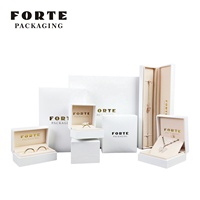 Boîtes à bijoux en similicuir personnalisées FORTE avec logo, emballage de luxe pour colliers, bracelets, bagues de fiançailles