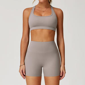 Imbottitura alla moda da donna 2 pezzi Set Fitness da palestra ad alta elasticità Fitness glutei a compressione Flare Leggings elastici sportivi femminili - Product Image 5