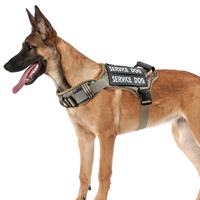 Harnais tactique pour chien HIPHOPPET BSCI avec poignée de contrôle gilet réfléchissant réglable sans traction pour l'entraînement au service et la marche facile