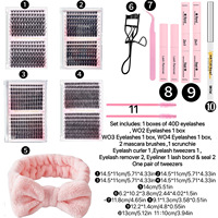 Kit DIY de Cils Synthétiques Réutilisables Faits Main en Grappes 30D 40D Volume avec Accessoires pour Maquillage Vente en Gros OEM