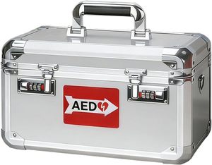 Boîte de rangement pour véhicule avec serrure à combinaison - 15,5 x 9,6 x 10 pouces, compatible <span class=keywords><strong>AED</strong></span> universel, boîte pour dispositifs médicaux - Product Image 1