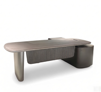 Bureau de direction moderne en bois courbé en forme de L avec armoire latérale, écologique, multifonctionnel, taille personnalisable, garantie 3 ans