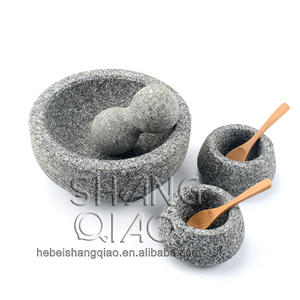 <span class=keywords><strong>Molcajete</strong></span> para <span class=keywords><strong>Guacamole</strong></span> de Granito de 8 Pulgadas <span class=keywords><strong>con</strong></span> Dos Tazones para Salsas - Product Image 3