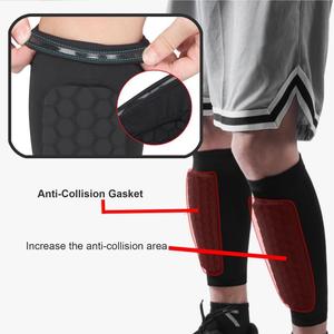 Calcetines/Mangas de compresión para espinilleras de fútbol con almohadillas de espuma de nido de abeja, leggings deportivos y equipo de fútbol - Product Image 2