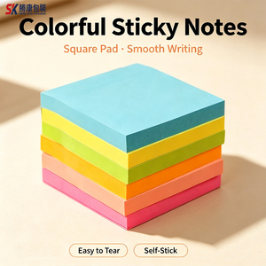 Blocs-notes autocollants carrés colorés SK, blocs-notes adhésifs faciles à déchirer - Product Image 1