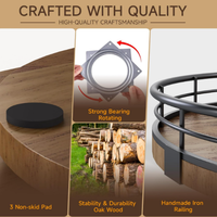 Plateau tournant en bois à 360 degrés, organisateur de condiments simple en bois naturel pour table à manger, maison, salle de bain, salon