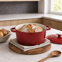 Ensemble de casseroles en fonte émaillée multicolores Joho, faitout avec couvercles, ustensiles de cuisine pour la maison, fournisseur d'usine en gros