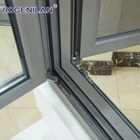 Fenêtres à battants en aluminium insonorisées sur mesure Rogenilan, double vitrage trempé, pour maison