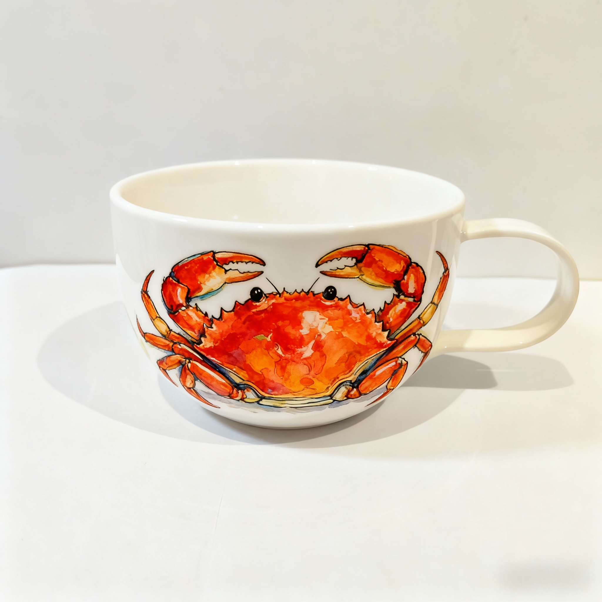 DECRZPB Taza De Café De Cerámica Hecha A Mano Cangrejo 3D Dibujos Animados Animales Tridimensionales Taza De Té Cerámica Taza De Café Regalo Para La Oficina Y El Hogar