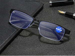 Bisagra de metal clásica para <span class=keywords><strong>presbicia</strong></span>, <span class=keywords><strong>gafas</strong></span> de media montura a la moda, con luz azul y gruesas - Product Image 4