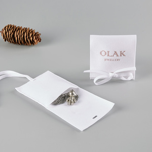 Pochette cadeau en velours imprimée avec logo personnalisé, petit sac en faux daim pour collier, bracelet, boucles d'oreilles, emballage pour bijoux - Product Image 6