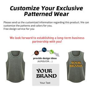 Camiseta sin mangas vintage de 325g con cuello en U, efecto batik, lavado, con costuras invertidas y dobladillo sin rematar - Product Image 4