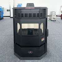 Poêle à granulés de bois double combustible haut de gamme, durable, multifuel, à triple vue, pour usage domestique et professionnel