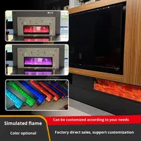 Cheminée murale électrique à insert, flamme simulée, télécommande, thermostat réglable, puissance de chauffage 1500W, usage domestique, anglais