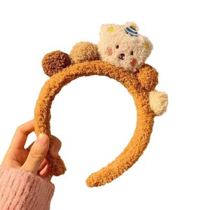 Diadema de peluche con forma de oso para mujer, accesorio para el cabello antideslizante, uso diario, joyería de otoño e invierno, bonito tocado de animal - Product Image 5