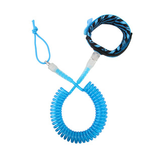 สายรัดบอร์ด Surf Leash 5 มม. 10 ฟุต สาย TPU แบบขด สำหรับกระดานโต้คลื่น พายบอร์ด กีฬาทางน้ำ - Product Image 1