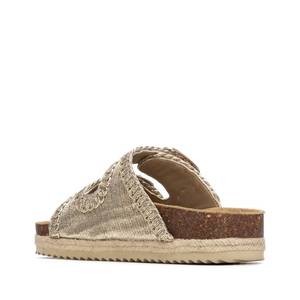 Xti Pantoufles basses pour femmes 145072 Or Talon de 4 cm Taille 40 Pantoufles en fourrure tendance - Product Image 3