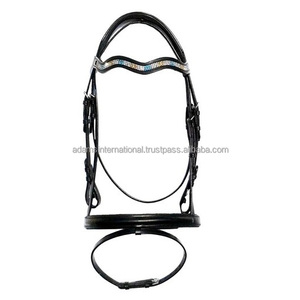 Bride de cheval en cuir avec bandeau de sourcils en cristal, 2 pcs, de qualité supérieure - Product Image 1